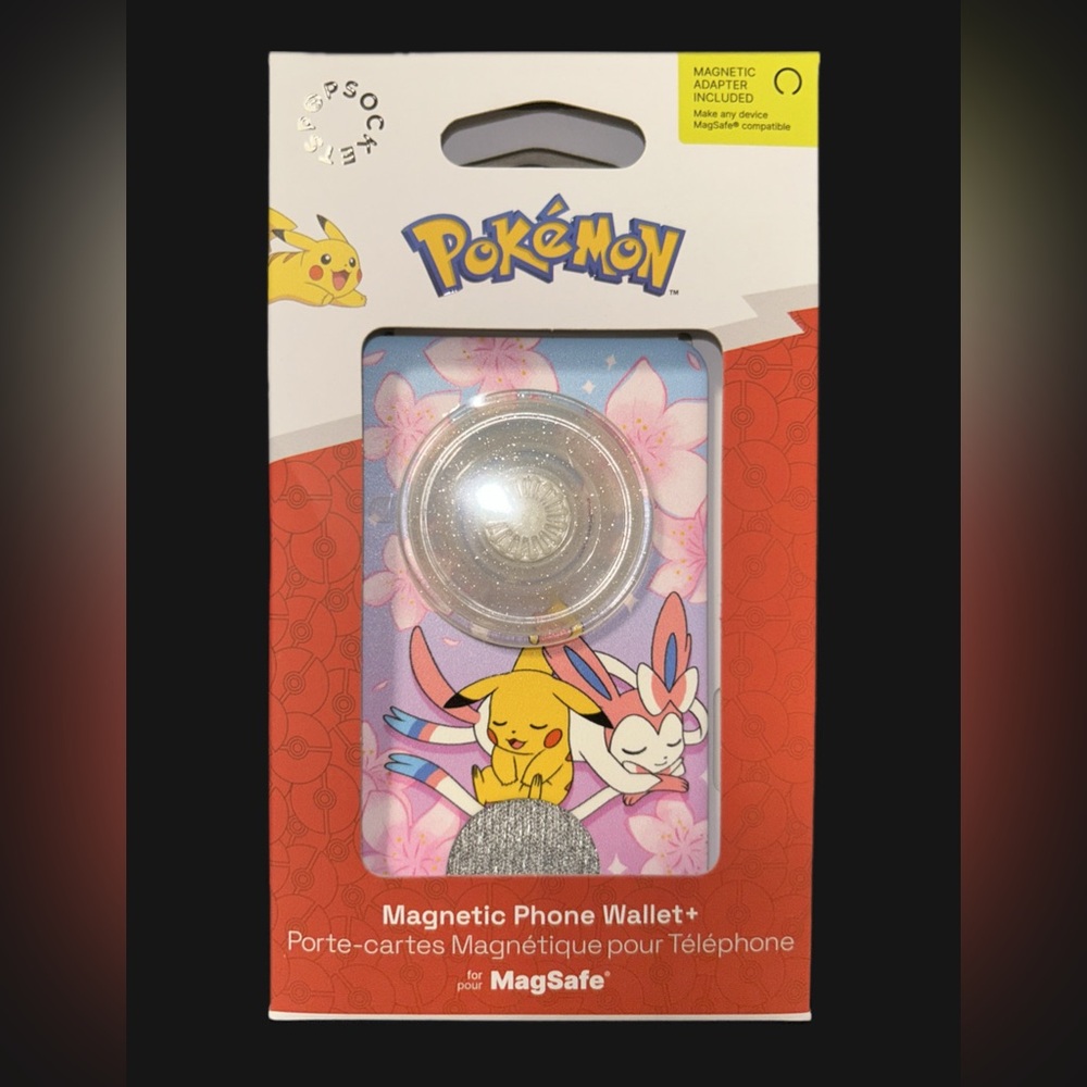 Pokémon PopSockets MagSafe Wallet+ Grip Sakura Dreams Pikachu Sylveon NWT
